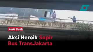 Detik-detik Sopir Bus TransJakarta Selamatkan Perempuan yang Mau Bunuh Diri | Opsi.id