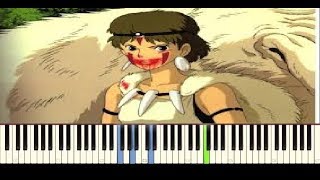 Princess Mononoke Hime Theme - Joe Hisaishi  - Piano Tutorial - How to play PIANO - Easy Tutorial