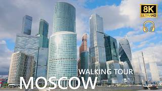 Moscow Walking Tour ~ Part 1 ~ Russia ~ 8K 60fps🎧~ City Walk With Binaural ASMR Ambient Sounds