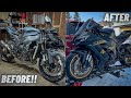 REBUILDING A SALVAGE WRECKED KAWASAKI NINJA ZX-10R IN 20 MINUTES (TIMELAPSE)