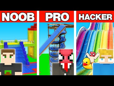 NOOB VS PRO VS HACKER DEVASA SU PARKI YAPI KAPIŞMASI - Minecraft