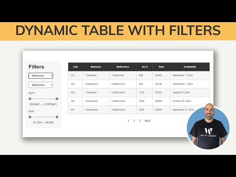 How to Create a Dynamic Table with Filters