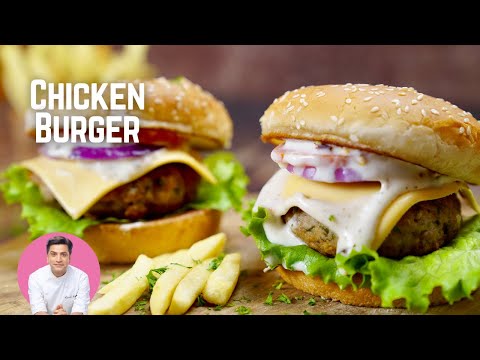Juicy Chicken Burger Recipe | चिकन बर्गर | Chef Kunal Kapur Snacks Recipe | Ramadan Special | Iftar