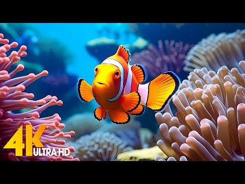 Aquarium 4K VIDEO (ULTRA HD) ???? Beautiful Coral Reef Fish - Relaxing Sleep Meditation Music #81