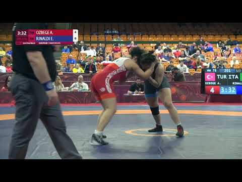 1/2 WW - 76 kg: A. OZBEGE (TUR) v. E. RINALDI (ITA)