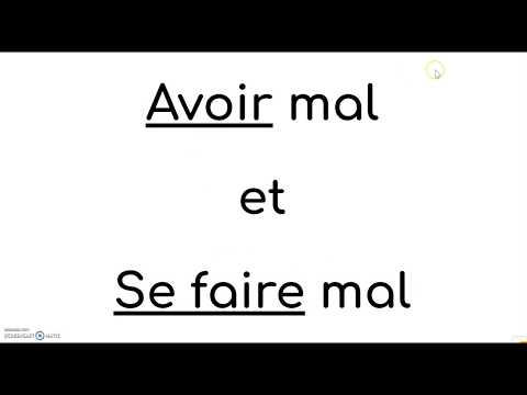 avoir mal  se faire mal