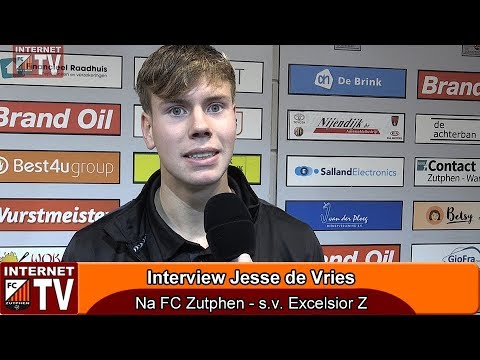 Reactie speler Jesse de Vries na FC Zutphen - s.v.  Excelsior Z (4-0)
