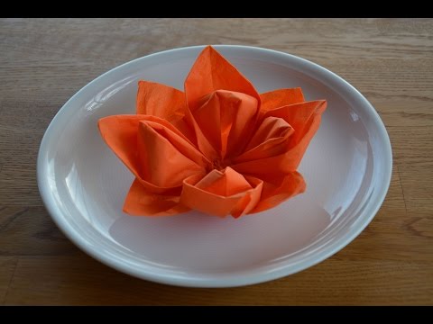 W+ Servietten falten: 'Blüte' für Hochzeit und Geburtstag