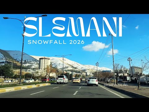 KURDISTAN - SLEMANI 2026 AFTER SNOW FALL - MERGAPAN ROAD TRIP - 4K | شاری سلێمانی دوای بەفر بارین