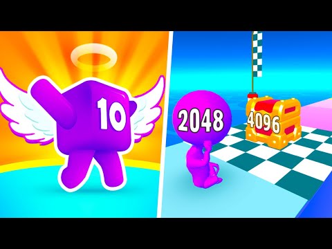 Level Up Numbers vs 2048 Merge Runner - 123456789 Max Level Gameplay (Part 1)