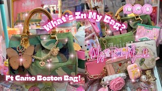 WIMB - WHAT’S IN MY BAG? Ft Camouflage Boston Style Satchel