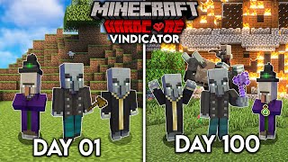 We Survived 100 Days As A Vindicator In Minecraft Hardcore (Hindi)