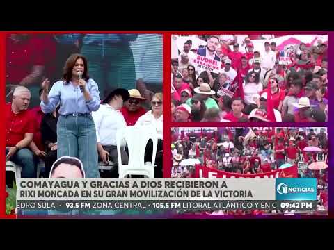 Comayagua y Gracias a Dios reciben a Rixi Moncada en su gran movilización de la victoria