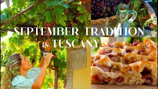 THE TRADITIONAL SWEET ITALIANS BAKE IN SEPTEMBER IN TUSCANY: Schiacciata all'Uva