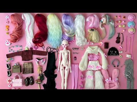 Pink Bunny BJD DollピンクのウサギBJDドール Розовый кроликBJD кукла 핑크 토끼 BJD 인형 دمية BJD الأرنب الوردي粉红兔BJD娃娃