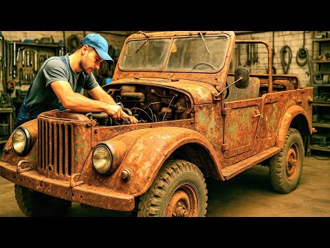  A man spends 1000 hours to bring back to life a rusted and abandoned UAZ-469 #mechanic #repair 