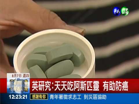 英研究:天天吃阿斯匹靈 有助防癌