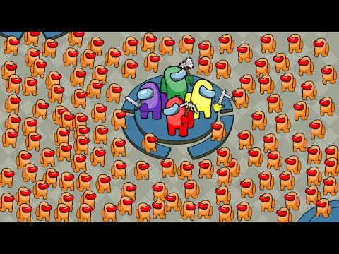 AMONG US, but with 100 MINI CREWMATES