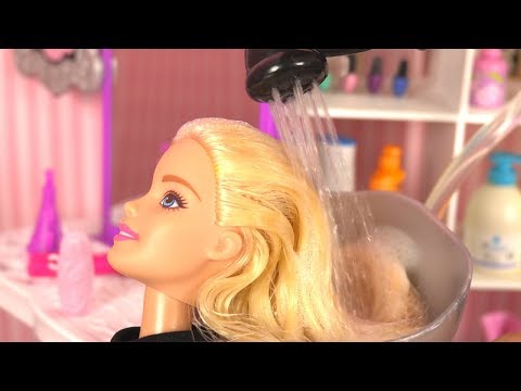 , title : 'Barbie Salon de Coiffure Elsa Raiponce ✤Histoire de Poupées'