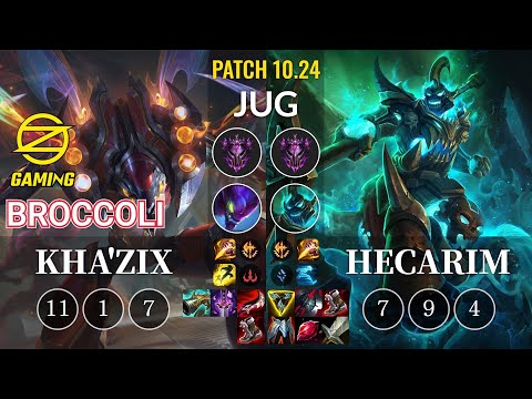 OZ BroCColi Kha'Zix vs Hecarim Jungle - KR Patch 10.24