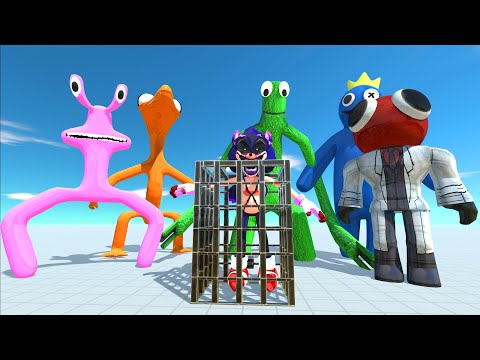 Rainbow Friends Rescue Sonic Exe - Animal Revolt Battle Simulator