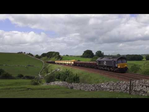 DRS 66423 dodging the sun at Waitby working 6K05 - 15/06/17