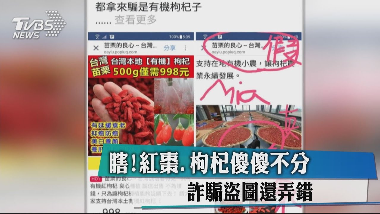 瞎!紅棗、枸杞傻傻不分 詐騙盜圖還弄錯