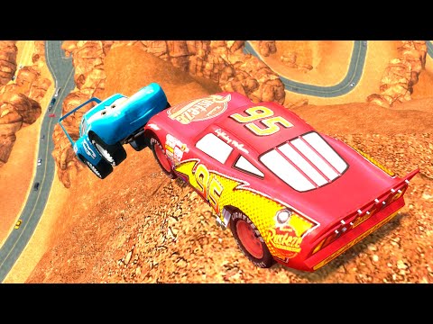 GTA 4 Lightning McQueen vs King Dinoco Cliff Drops & Crashes ep.3