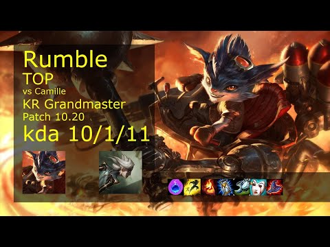 Rumble Top vs Camille - KR Grandmaster 10/1/11 Patch 10.20 Gameplay // [롤] 럼블 vs 카밀 탑