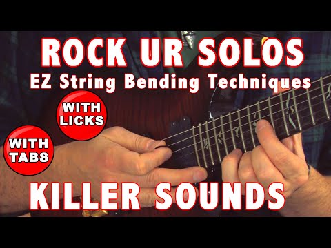 Rock ur Guitar Solos with KILLER string bending sounds - licks with TABS