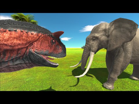 Carnotaurus dinosaur vs Modern mammals - Animal Revolt Battle Simulator