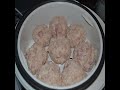 The meatballs in the slow cooker