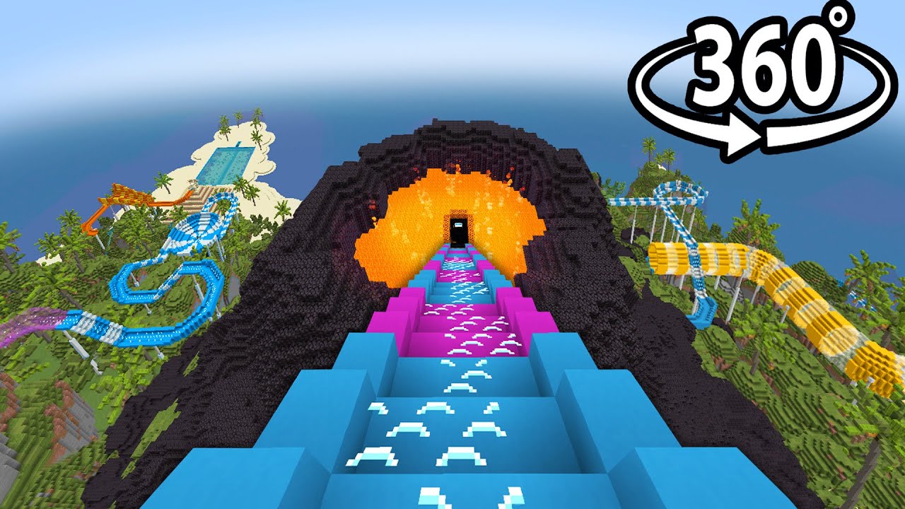Minecraft 360° Volcano Water Slide