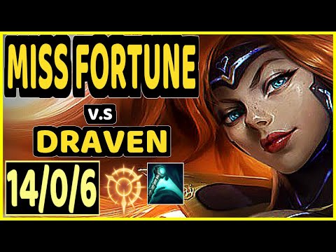 DUDSTHEBOY (MISS FORTUNE) vs DRAVEN - 14/0/6 KDA BOTTOM ADC CHALLENGER GAMEPLAY - BR