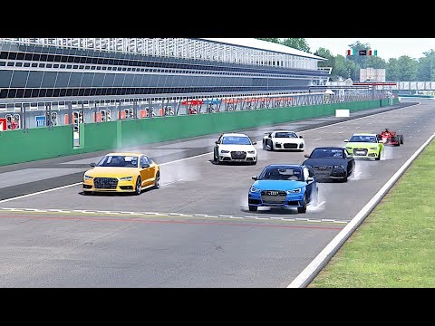 Ferrari F1 2018 vs All Audi Supercars - Monza