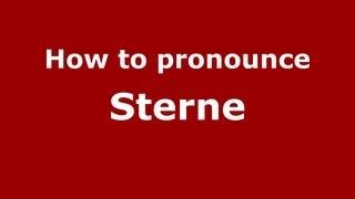 How to pronounce Sterne