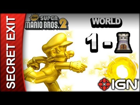 New Super Mario Bros. 2 - Secret Exit Guide - World 1-Tower - Walkthrough