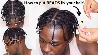 How to put BEADS in your hair! | Men's Box Braids Tutorial