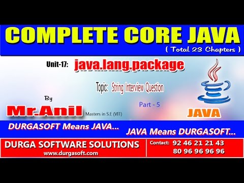 Core Java Java Lang Package String Interviwe Questions Part 5