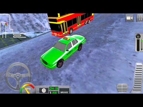 Driving Taxi Car On SnowFall Mountain - Taxi Driver 3D Hill Station Game - Car Games