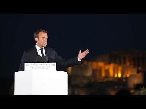 President Macron speaks Greek from the Pnyx in Athens