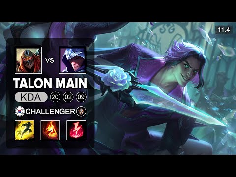 Talon Main vs ZED99  - Talon Mid vs Zed - KR Challenger Patch 11.4
