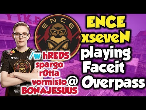 ENCE xseveN playing Faceit at Overpass with Helsinki REDS players