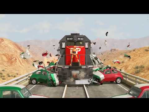 Train High Speed Rampage😱- BeamNG DRIVE