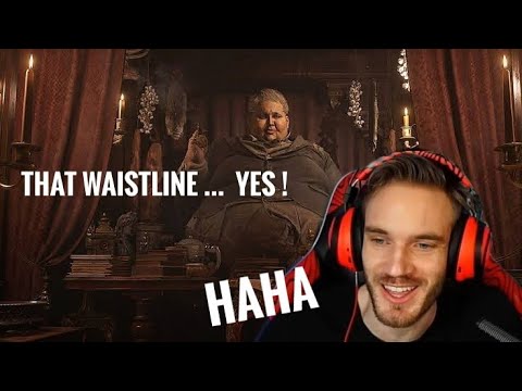 PewDiePie reacts to Duke reacting to selling lady D's statue | pewdiepie resident evil 8 clip
