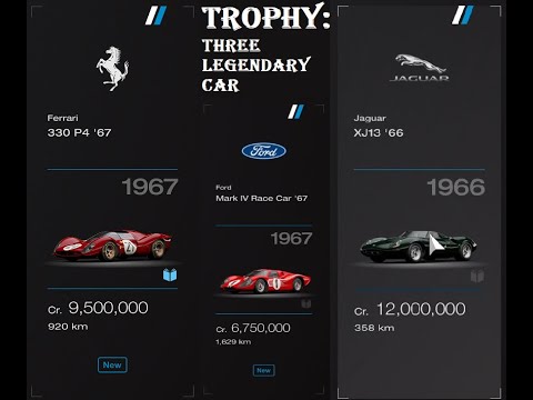 Gran Turismo 7/How to earn TROPHY: Three Legendary Car !