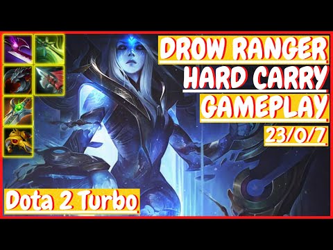 Drow Ranger 23/0/7 [HARD CARRY] [Gameplay DOTA 2 Turbo] 7.32