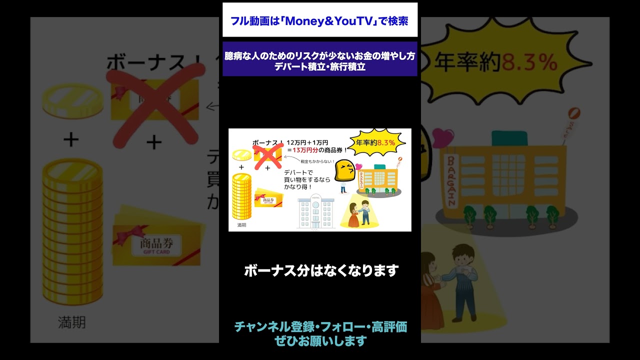 臆病な人のためのリスクが少ないお金の増やし方　デパート積立・旅行積立 #デパート積立 #旅行積立