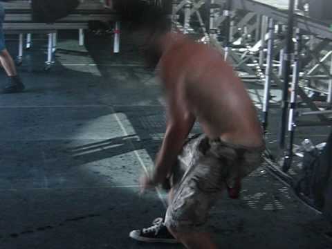 Drum tech John "Kat" Brooks acting crazy at Ozzfest 2006