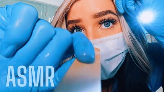 ASMR DENTIST EXAM &amp; TEETH CLEANING ROLEPLAY | Latex Gloves, Inaudible Whispers, Scratching